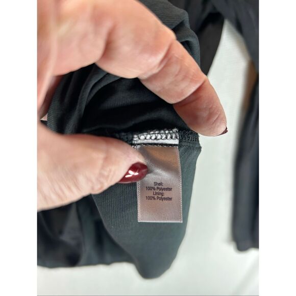 Jennifer Lopez JLO Black Flowy Peplum Blouse Bell Sleeve XXL Dark Romantic - Picture 6 of 10